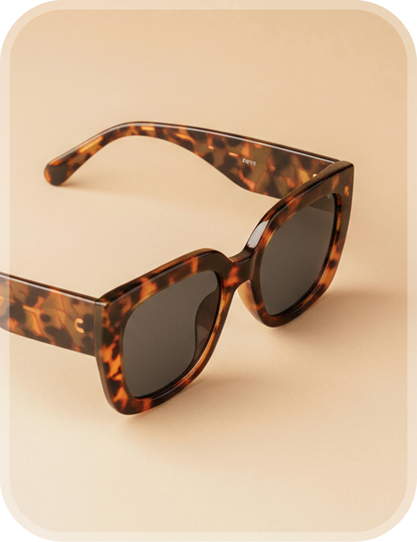 Angular glasses frame